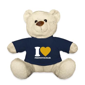 I Love Photovoltaik - Herz - Erneuerbare Energie - Teddy - French Navy - Vorne