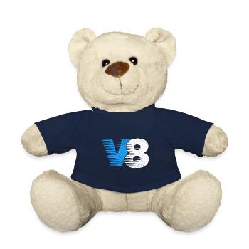 V8 cylinder engine design for muscle car fans - Teddy Bear - french navy - Front