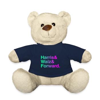 Kamala Harris & Tim Walz 2024 Support Shirt - Teddy Bear - french navy - Front
