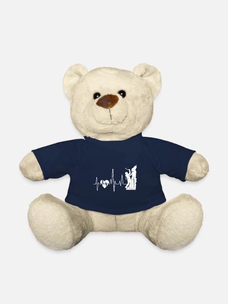 Rock Climbing Heartbeat - Teddy Bear - french navy