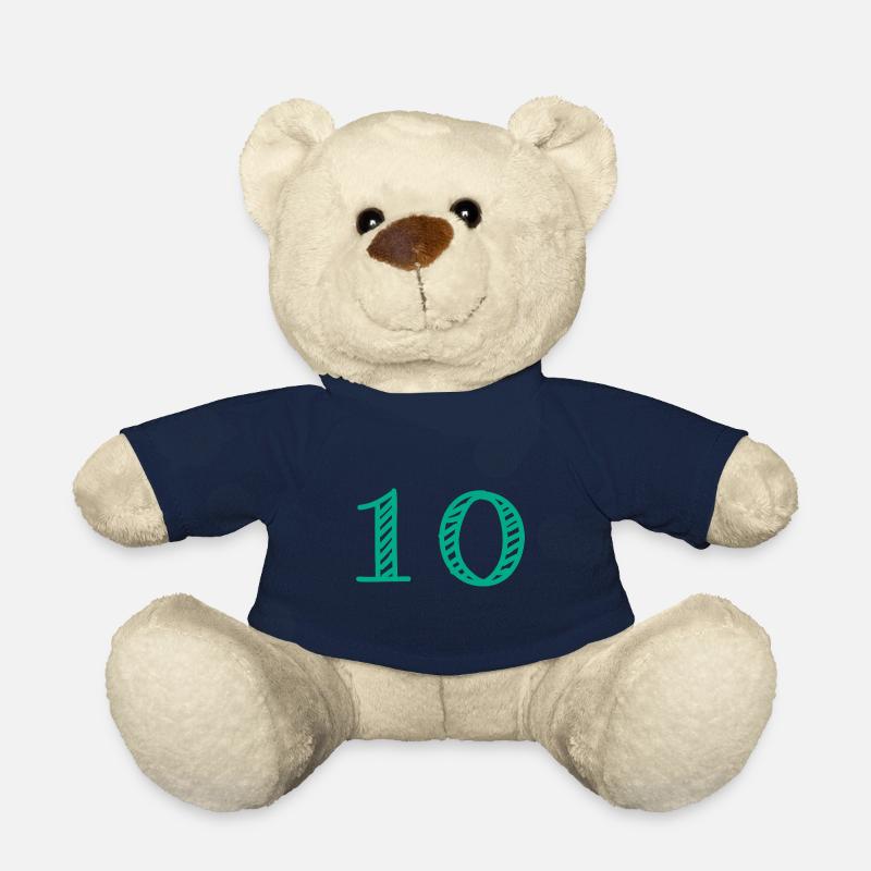 10 ANS. 10e ANNIVERSAIRE. ANNIVERSAIRE 10 ANS. 10 - Nounours - bleu marine