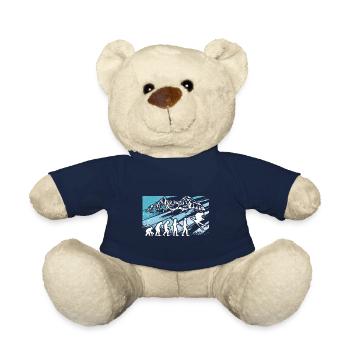 Skiing Evolution Vintag Winter Sport Ski - Teddy - French Navy - Vorne
