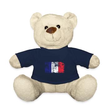 Frankreich Flagge Used Look Französische Fahne - Teddy - French Navy - Vorne