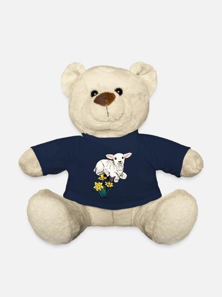 Bébé Agneau Mouton Pâques Enfants Joyeuses Pâques - Nounours - bleu marine