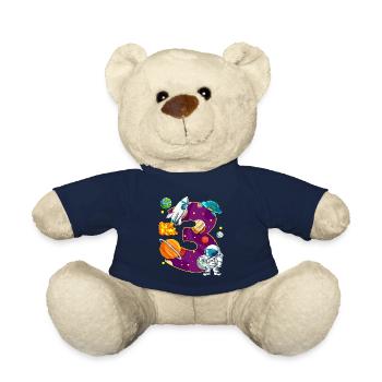 3 Anniversaire Astronaute de l’espace 3 ans - Nounours - bleu marine - Devant