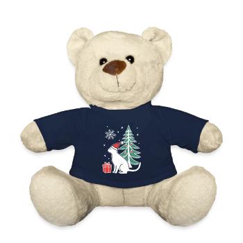 Meowy Christmas - Geschenk mit Katze - Teddy - French Navy - Vorne