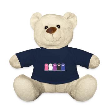 LBGT Flag Gay Pride Humain Chat Pattes - Nounours - bleu marine - Devant