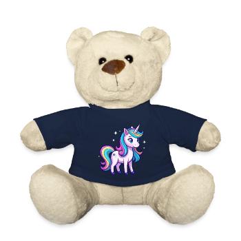 Licorne arc-en-ciel mignonne - Nounours - bleu marine - Devant