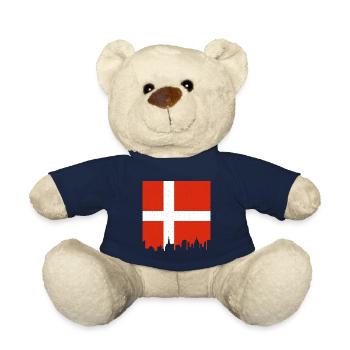 Flag of Denmark Scandinavia Danish Flag Travel - Teddy Bear - french navy - Front