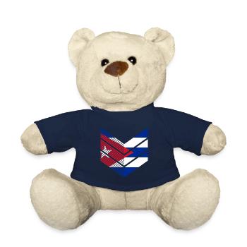 Cuba Flag Caribbean Vacation Cuba Travel Havana - Teddy Bear - french navy - Front