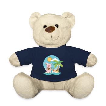 Cochon sur la plage - Nounours - bleu marine - Devant