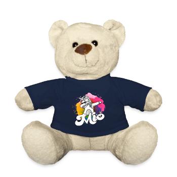 MIO - Beau nom de garçon avec licorne cool - Nounours - bleu marine - Devant