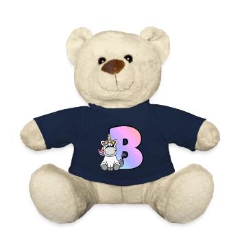 Einhorn Buchstabe B - Teddy - French Navy - Vorne