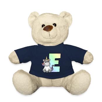 Licorne Lettre E - Nounours - bleu marine - Devant