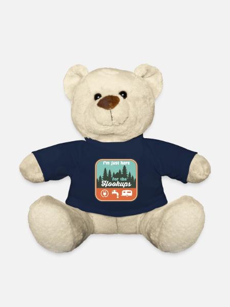 I'm Just Here For the Hookups RV Camping - Teddy Bear - french navy