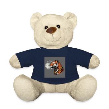 Smoking Tiger with Gold Chain - Comic Vibes - Teddy Bear - french navy - Front