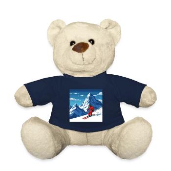 Fun on the slopes: skiing in the most beautiful mountains - Teddy Bear - french navy - Front