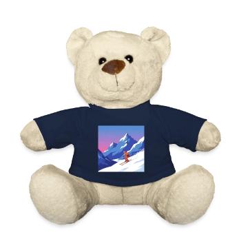 Skiing: fun and adventure in the mountains - Teddy Bear - french navy - Front