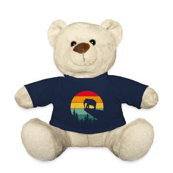 Vintage Retro Elephant Funny Comic Kids Proboscis - Teddy Bear - french navy - Front