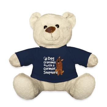 Dog Grandma With German Shepherd Funny - Teddy Bear - french navy - Front
