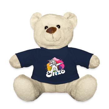 ENZO - Beau nom de garçon avec licorne cool - Nounours - bleu marine - Devant