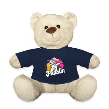 - Beau nom de garçon avec une licorne cool - Nounours - bleu marine - Devant