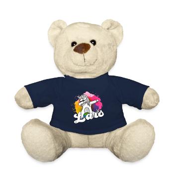 LARS - Beau nom de garçon avec licorne cool - Nounours - bleu marine - Devant