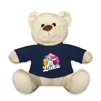 LUKA - Beau nom de garçon avec licorne cool - Nounours - bleu marine - Devant