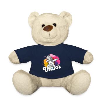 VIKTOR - Beau nom de garçon avec licorne cool - Nounours - bleu marine - Devant