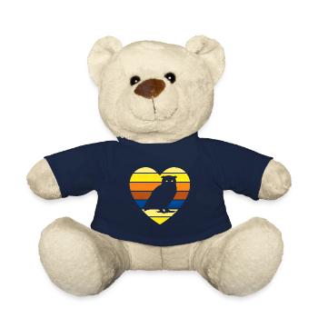 Silhouette Retro Owl Enthusiast Vintage Heart Bird - Teddy - French Navy - Vorne