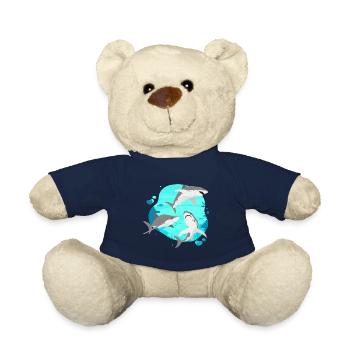 Group Of Sharks - Funny Ocean Life Expert Shark - Teddy - French Navy - Vorne