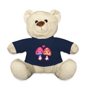 Pilze Paar Liebe Herz Comic - Teddy - French Navy - Vorne