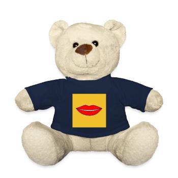 Pop Art lèvres rouge à lèvres affiche cadeau coloré - Nounours - bleu marine - Devant