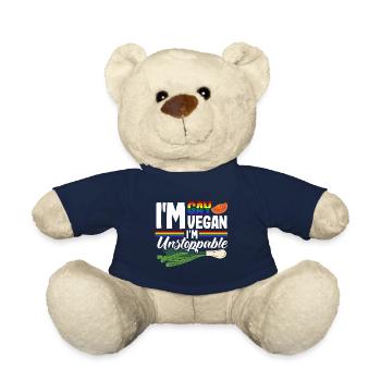 I'm gay, I'm vegan, I'm unstoppable - Teddy Bear - french navy - Front