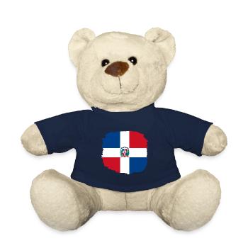 Dominican Republic Flag Dom Rep Flag Travel - Teddy Bear - french navy - Front