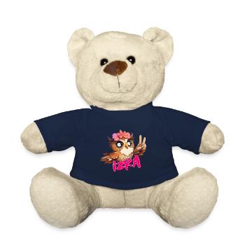 IZRA - Schöner Mädchen Name mit süßer EULE - Teddy - French Navy - Vorne