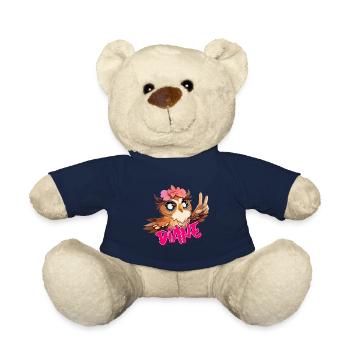 DIANE - Beau nom de fille avec un hibou mignon - Nounours - bleu marine - Devant