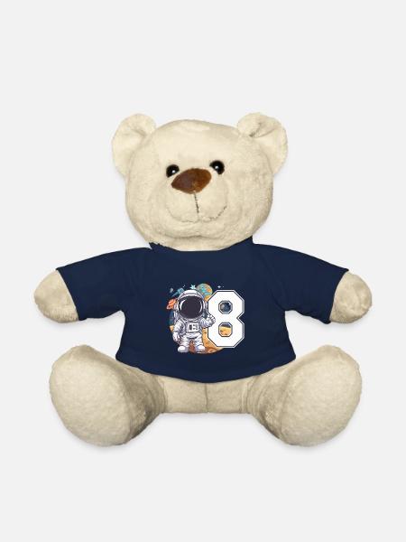 8e anniversaire astronaute aventure spatiale pour les garçons - Nounours - bleu marine