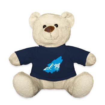 Loup et montagnes - Nounours - bleu marine - Devant