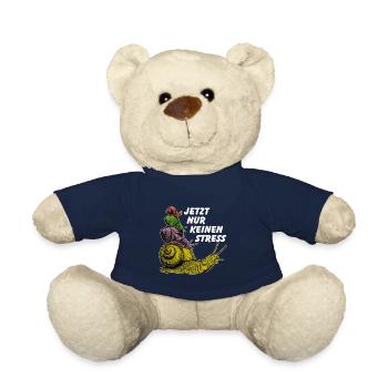 Keinen Stress Schnecken übereinander und Spruch - Teddy - French Navy - Vorne