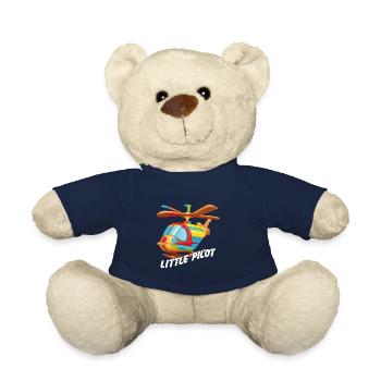 Kleiner Holzhubschrauber für Kinder kleiner Pilot - Teddy - French Navy - Vorne