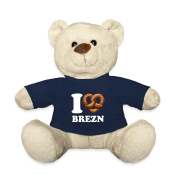 J’aime les bretzels - Coeur - Bretzel - Nounours - bleu marine - Devant