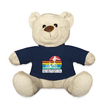 Retro ART CYCLING Awesome Art Cycler Designs - Teddy Bear - french navy - Front