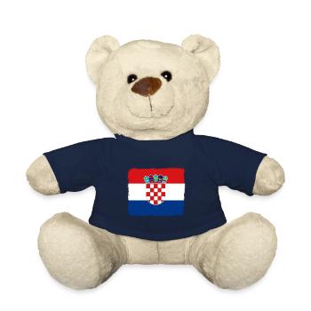 Croatia Flag Adriatic Sea Zagreb Croatian Flag - Teddy Bear - french navy - Front