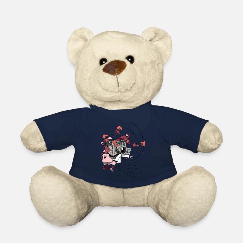 Appareil photo avec des éclaboussures de couleur [rouge] - Nounours - bleu marine