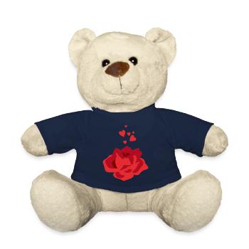 Rose and hearts - Teddy Bear - french navy - Front