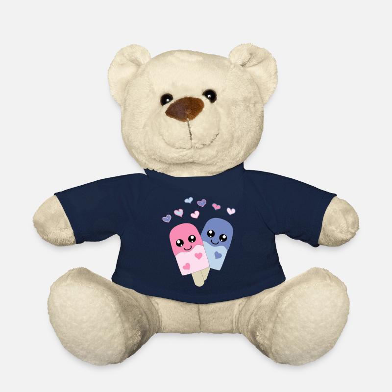 jolie glace dans le style - Nounours - bleu marine