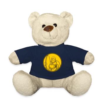Cartoon Cartoon Buddha Surf spirituellement - Nounours - bleu marine - Devant