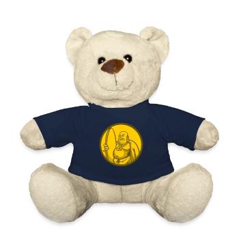 Cartoon Cartoon Buddha Surf spirituellement - Nounours - bleu marine - Devant