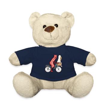 Saint Valentin amoureux d'amour au bacon - Nounours - bleu marine - Devant